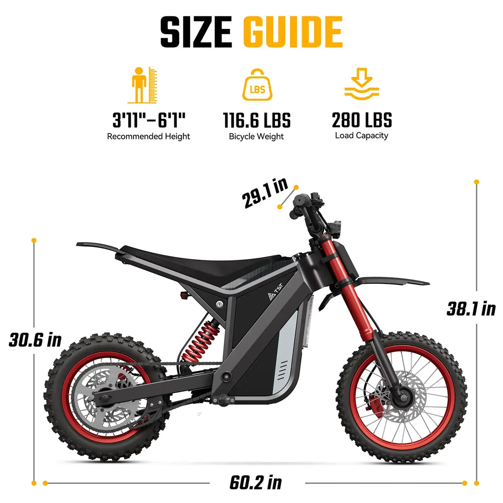 TST GT63 14" 2400W 210Nm High-Torque Electric Dirt Bike
