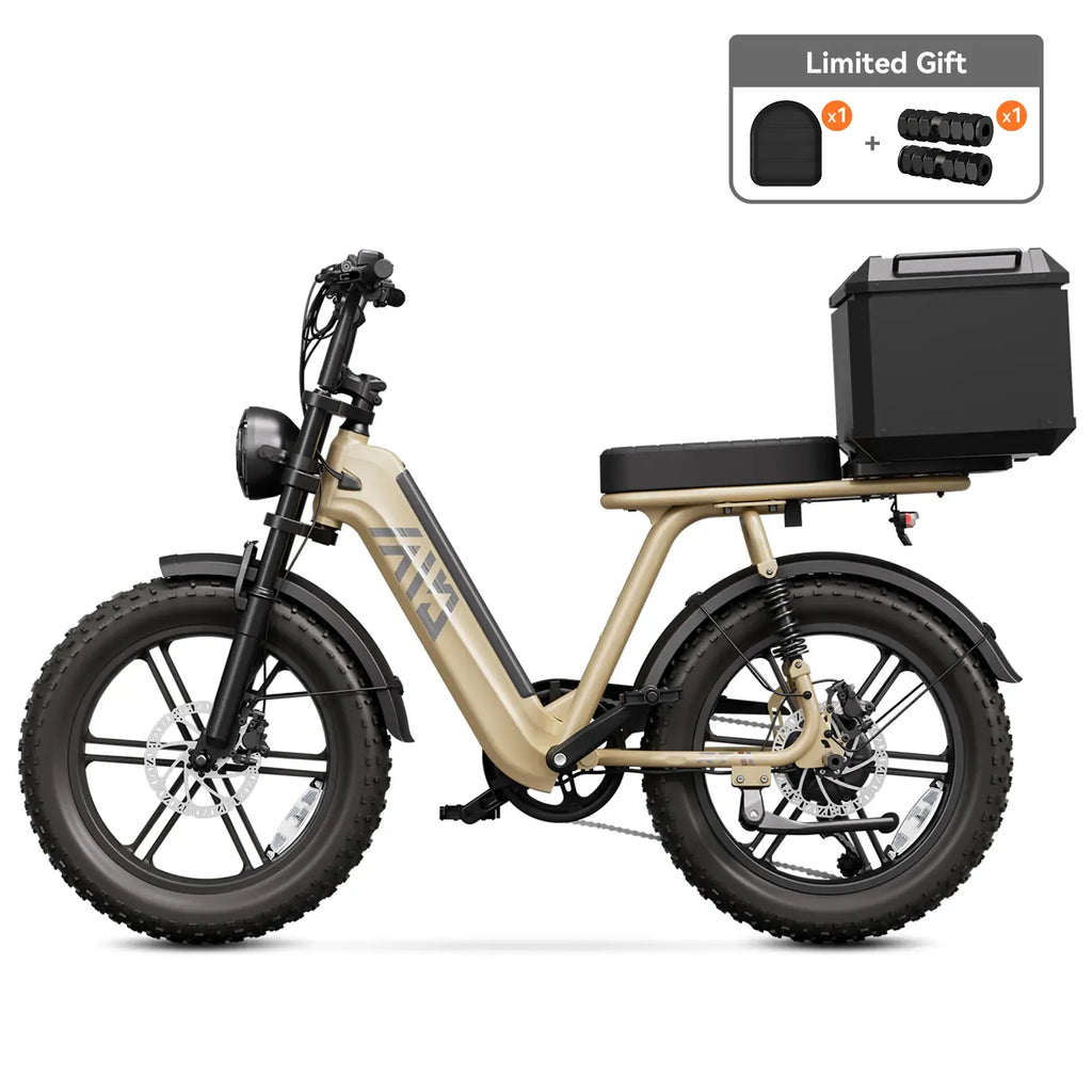TST® R7 1500W Electric Cargo Bike – Moped Style, Full Suspension (2026 New Edition)