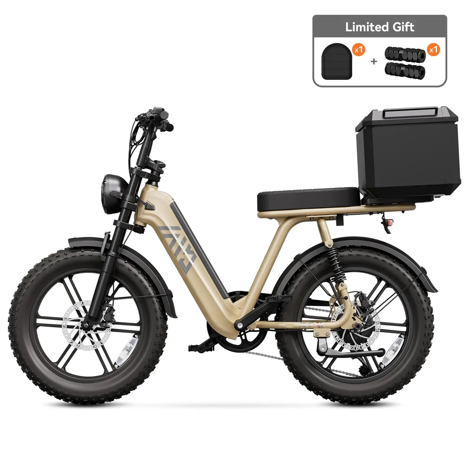 TST® R7 1500W Electric Cargo Bike – Moped Style, Full Suspension (2026 New Edition)