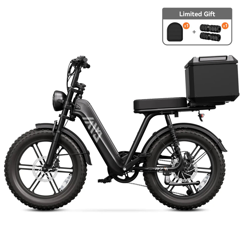 TST® R7 1500W Electric Cargo Bike – Moped Style, Full Suspension (2026 New Edition)